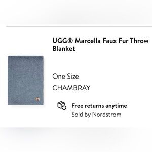 UGG Marcella Chambray Faux Fur Blanket $98 brand new